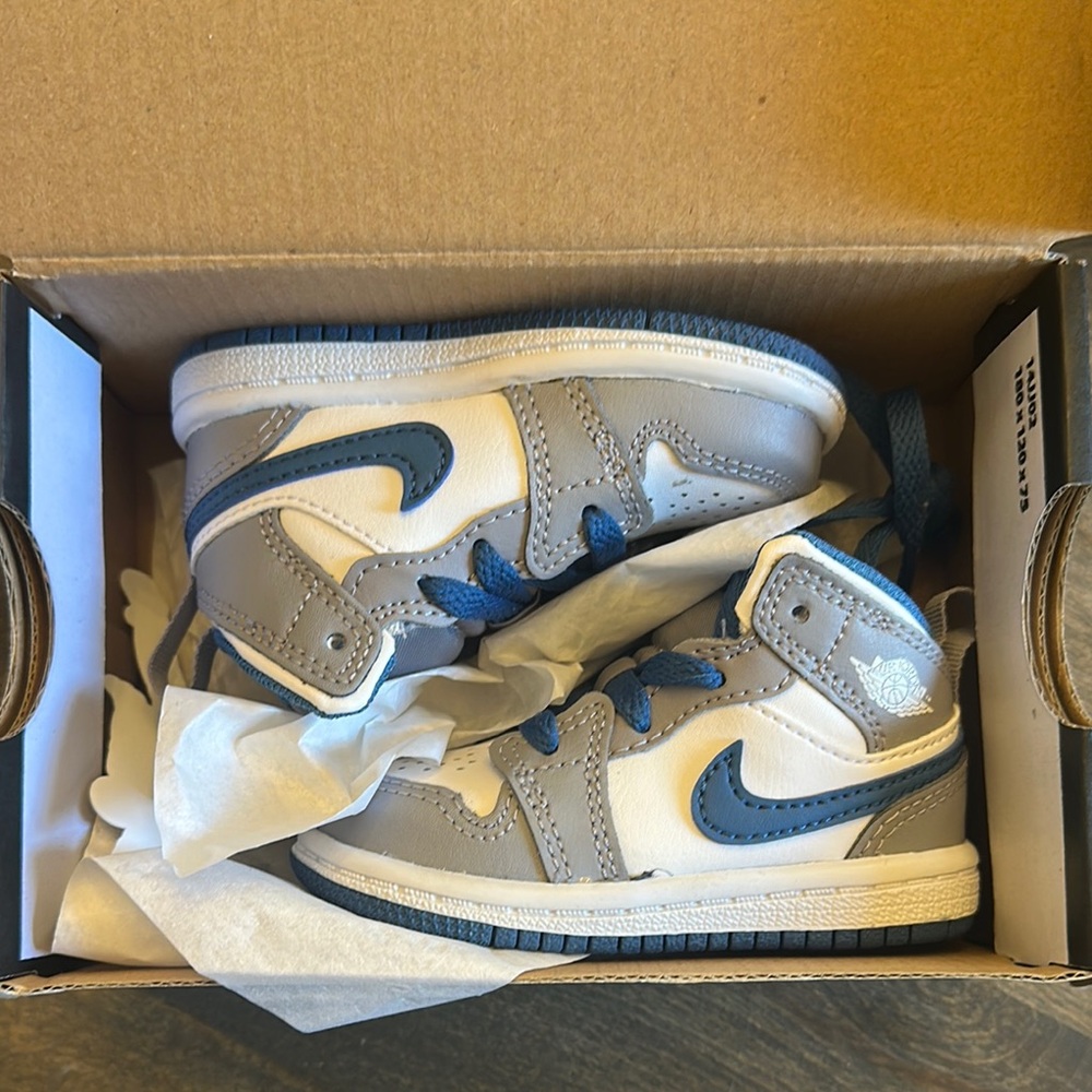 Kids Blue and Gray Sneakers